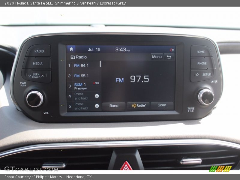 Shimmering Silver Pearl / Espresso/Gray 2020 Hyundai Santa Fe SEL