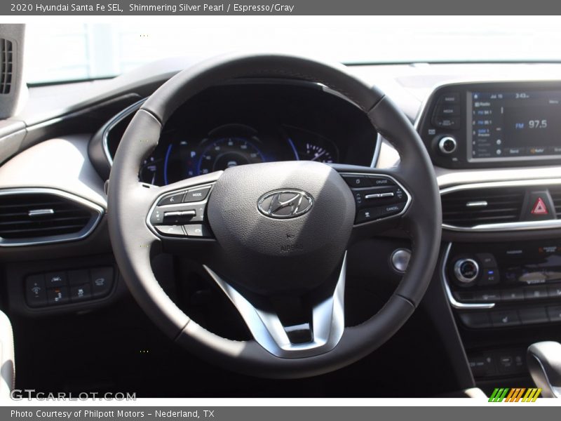 Shimmering Silver Pearl / Espresso/Gray 2020 Hyundai Santa Fe SEL