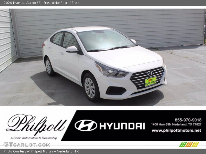 Frost White Pearl / Black 2020 Hyundai Accent SE