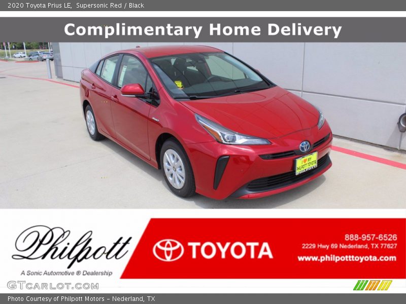 Supersonic Red / Black 2020 Toyota Prius LE