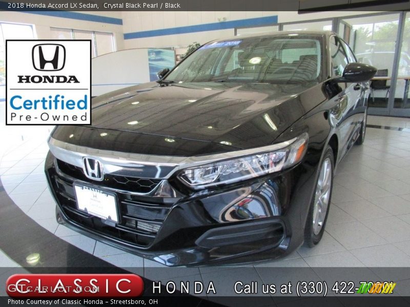 Crystal Black Pearl / Black 2018 Honda Accord LX Sedan