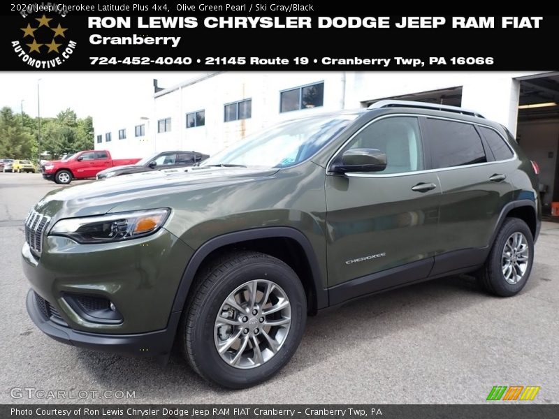 Olive Green Pearl / Ski Gray/Black 2020 Jeep Cherokee Latitude Plus 4x4