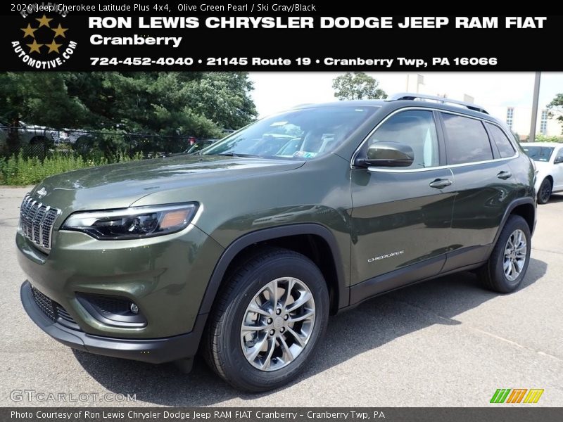Olive Green Pearl / Ski Gray/Black 2020 Jeep Cherokee Latitude Plus 4x4