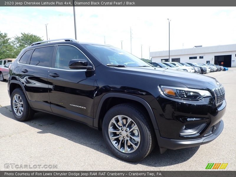 Diamond Black Crystal Pearl / Black 2020 Jeep Cherokee Latitude Plus 4x4
