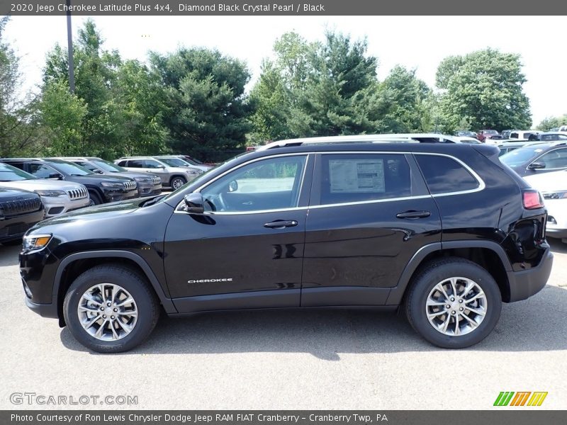 Diamond Black Crystal Pearl / Black 2020 Jeep Cherokee Latitude Plus 4x4