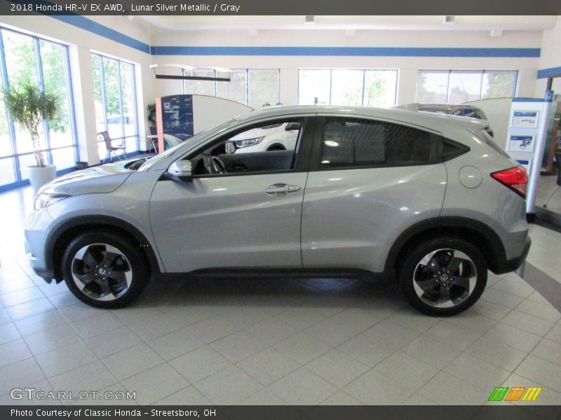 Lunar Silver Metallic / Gray 2018 Honda HR-V EX AWD
