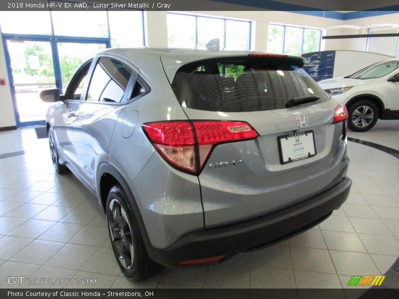 Lunar Silver Metallic / Gray 2018 Honda HR-V EX AWD