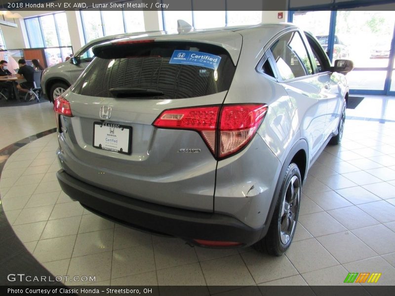 Lunar Silver Metallic / Gray 2018 Honda HR-V EX AWD