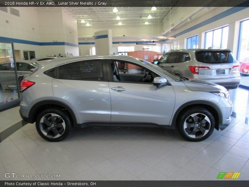 Lunar Silver Metallic / Gray 2018 Honda HR-V EX AWD