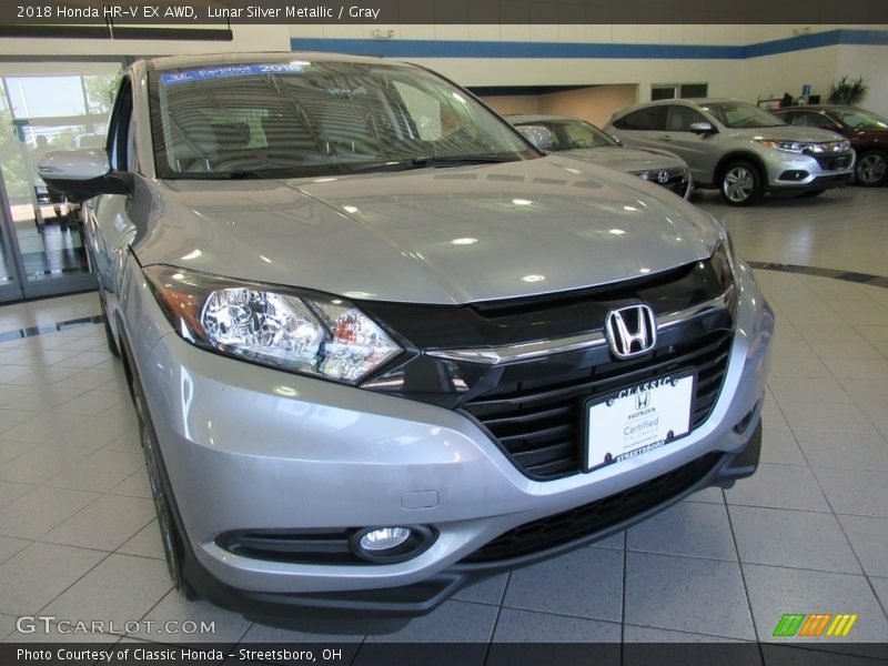 Lunar Silver Metallic / Gray 2018 Honda HR-V EX AWD
