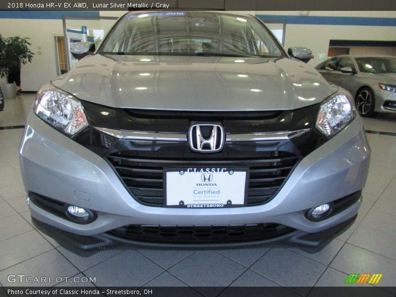 Lunar Silver Metallic / Gray 2018 Honda HR-V EX AWD