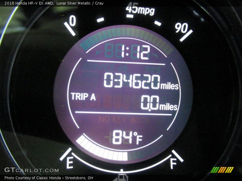 Lunar Silver Metallic / Gray 2018 Honda HR-V EX AWD