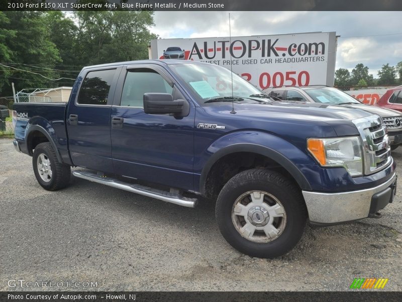 Blue Flame Metallic / Medium Stone 2010 Ford F150 XLT SuperCrew 4x4