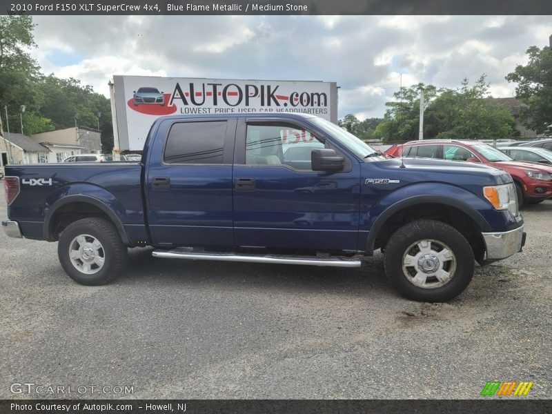 Blue Flame Metallic / Medium Stone 2010 Ford F150 XLT SuperCrew 4x4