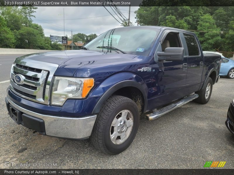 Blue Flame Metallic / Medium Stone 2010 Ford F150 XLT SuperCrew 4x4