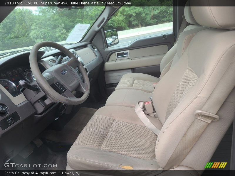 Blue Flame Metallic / Medium Stone 2010 Ford F150 XLT SuperCrew 4x4