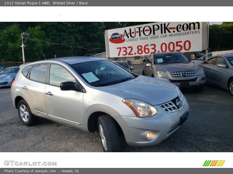 Brilliant Silver / Black 2012 Nissan Rogue S AWD