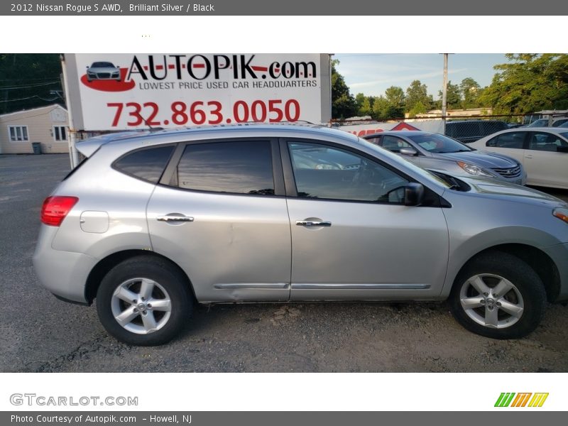 Brilliant Silver / Black 2012 Nissan Rogue S AWD