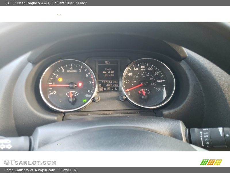 Brilliant Silver / Black 2012 Nissan Rogue S AWD