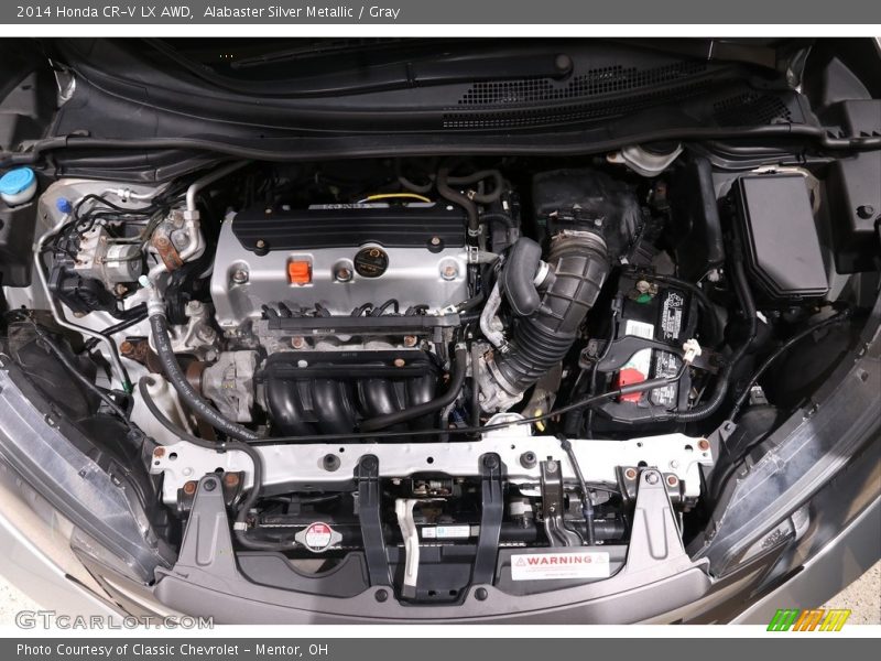 Alabaster Silver Metallic / Gray 2014 Honda CR-V LX AWD