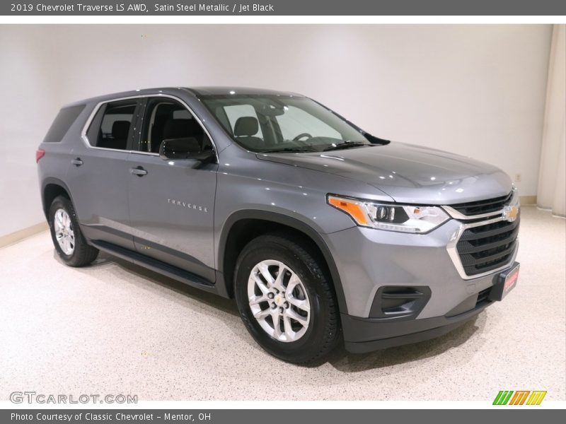 Satin Steel Metallic / Jet Black 2019 Chevrolet Traverse LS AWD