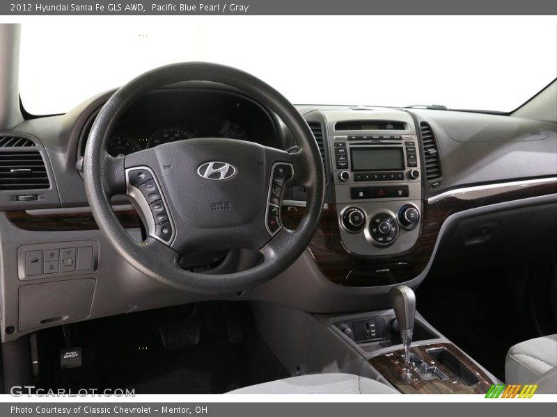 Pacific Blue Pearl / Gray 2012 Hyundai Santa Fe GLS AWD