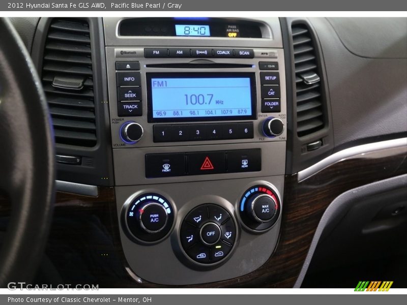 Pacific Blue Pearl / Gray 2012 Hyundai Santa Fe GLS AWD