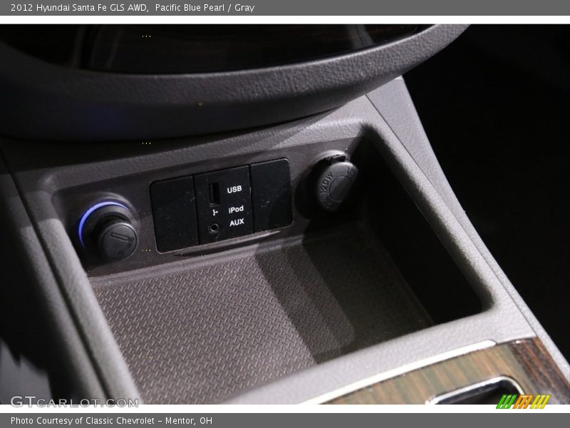 Pacific Blue Pearl / Gray 2012 Hyundai Santa Fe GLS AWD