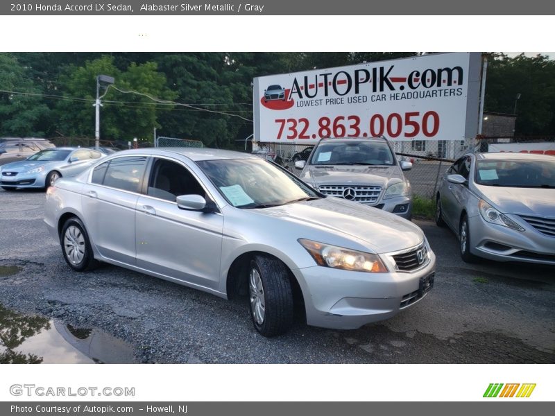 Alabaster Silver Metallic / Gray 2010 Honda Accord LX Sedan