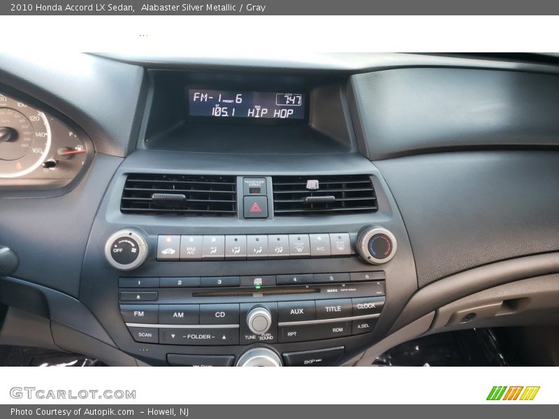 Alabaster Silver Metallic / Gray 2010 Honda Accord LX Sedan