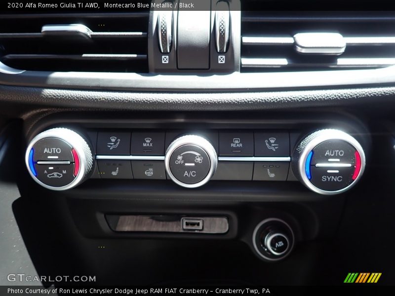Controls of 2020 Giulia TI AWD