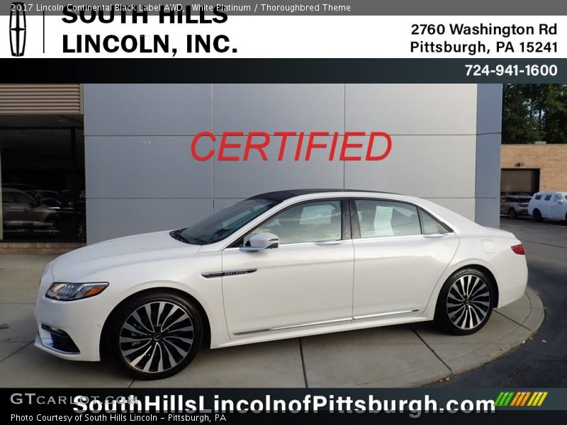 White Platinum / Thoroughbred Theme 2017 Lincoln Continental Black Label AWD