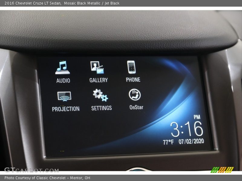 Mosaic Black Metallic / Jet Black 2016 Chevrolet Cruze LT Sedan
