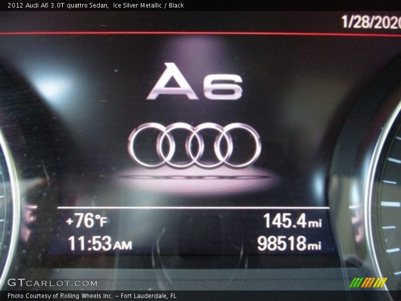 Ice Silver Metallic / Black 2012 Audi A6 3.0T quattro Sedan