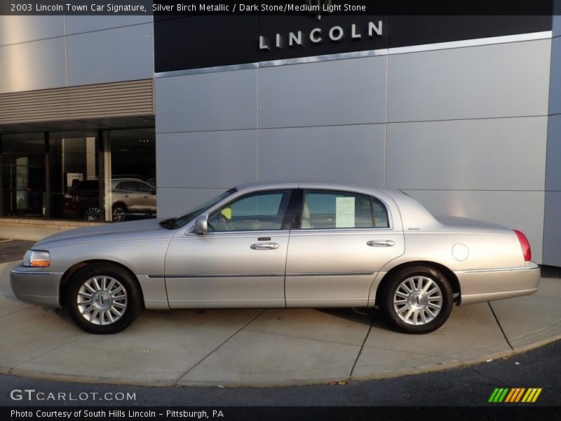 Silver Birch Metallic / Dark Stone/Medium Light Stone 2003 Lincoln Town Car Signature