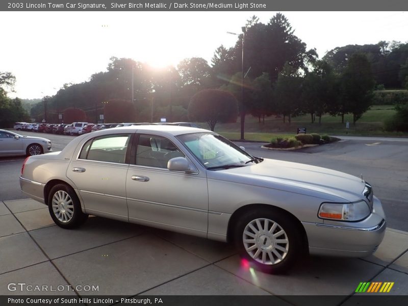 Silver Birch Metallic / Dark Stone/Medium Light Stone 2003 Lincoln Town Car Signature