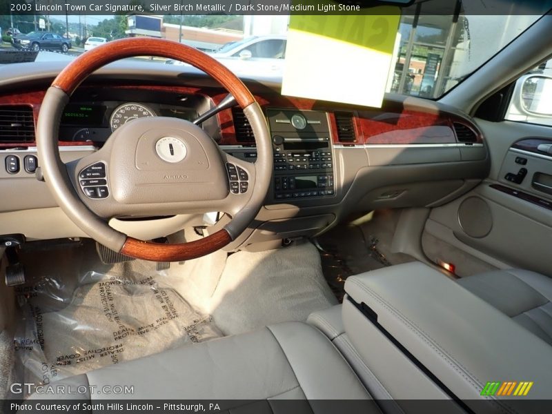 Silver Birch Metallic / Dark Stone/Medium Light Stone 2003 Lincoln Town Car Signature