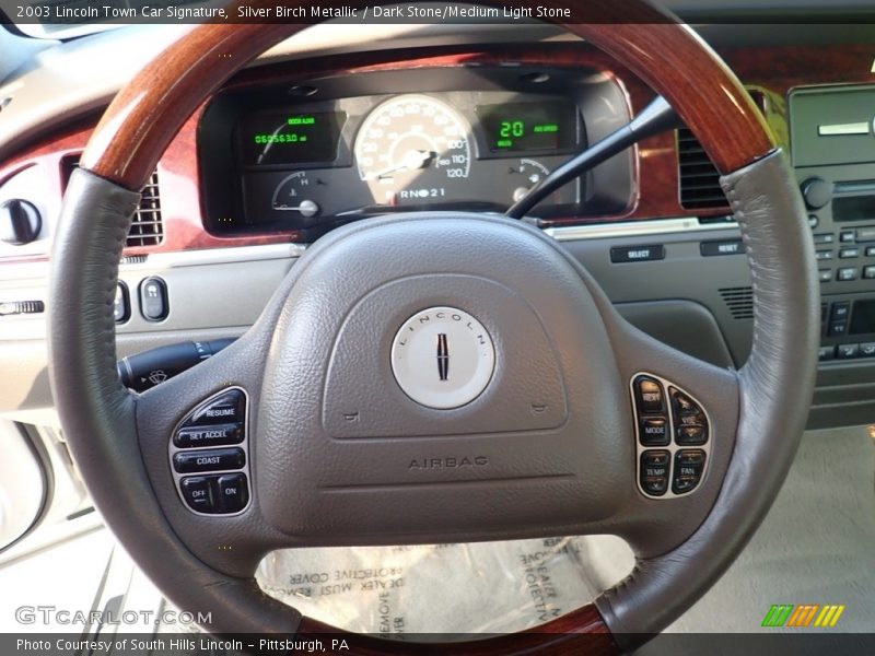 Silver Birch Metallic / Dark Stone/Medium Light Stone 2003 Lincoln Town Car Signature