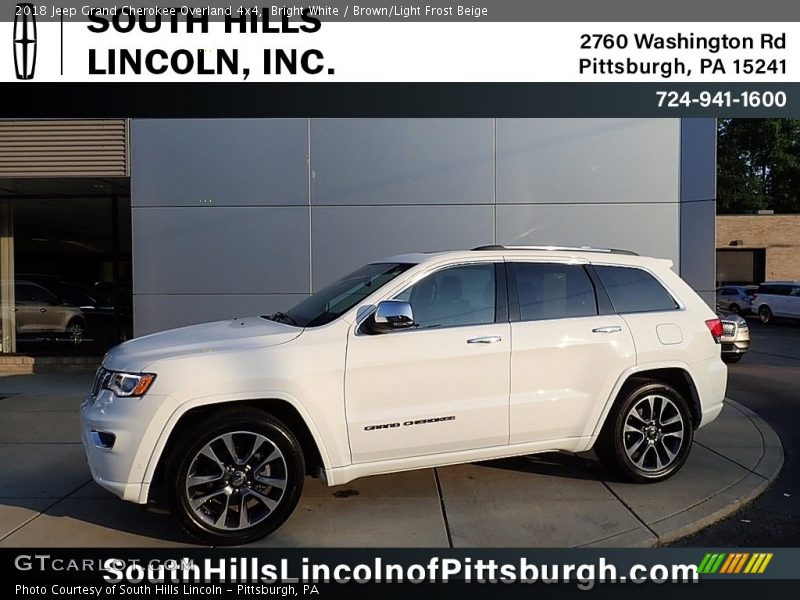 Bright White / Brown/Light Frost Beige 2018 Jeep Grand Cherokee Overland 4x4