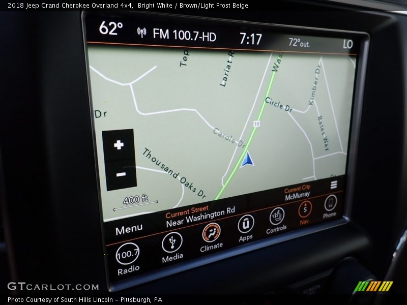Bright White / Brown/Light Frost Beige 2018 Jeep Grand Cherokee Overland 4x4