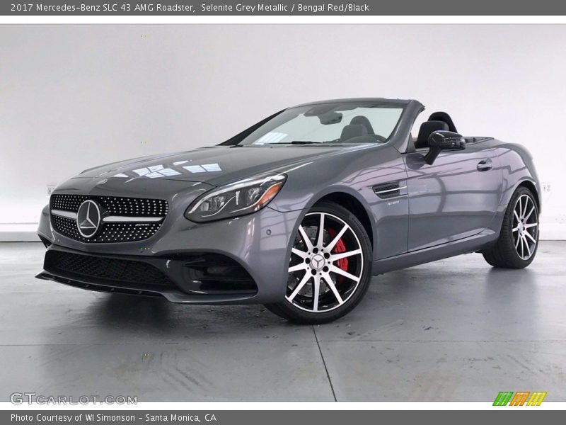 Selenite Grey Metallic / Bengal Red/Black 2017 Mercedes-Benz SLC 43 AMG Roadster