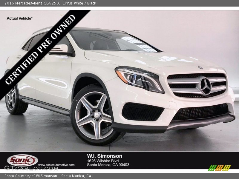 Cirrus White / Black 2016 Mercedes-Benz GLA 250