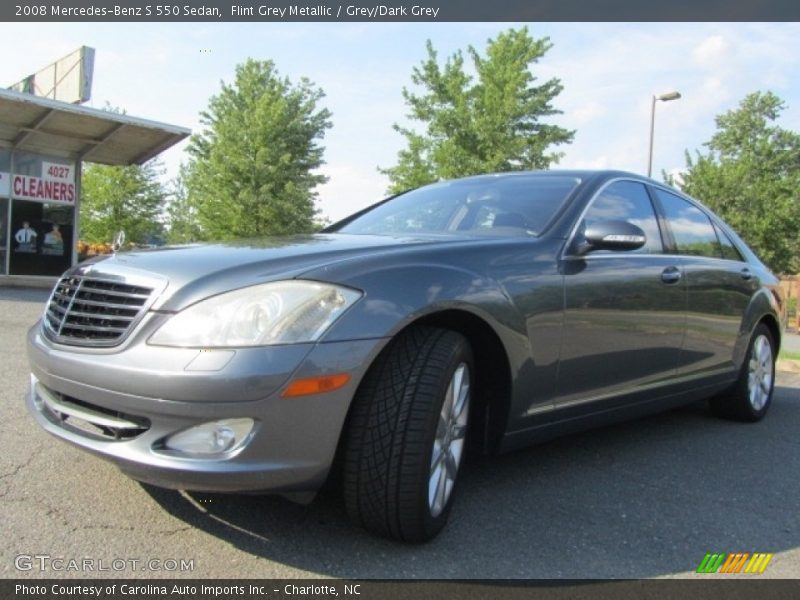 Flint Grey Metallic / Grey/Dark Grey 2008 Mercedes-Benz S 550 Sedan