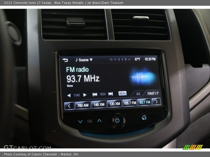 Blue Topaz Metallic / Jet Black/Dark Titanium 2013 Chevrolet Sonic LT Sedan