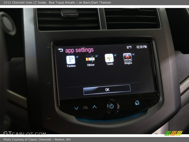Blue Topaz Metallic / Jet Black/Dark Titanium 2013 Chevrolet Sonic LT Sedan