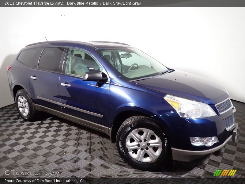 Dark Blue Metallic / Dark Gray/Light Gray 2011 Chevrolet Traverse LS AWD