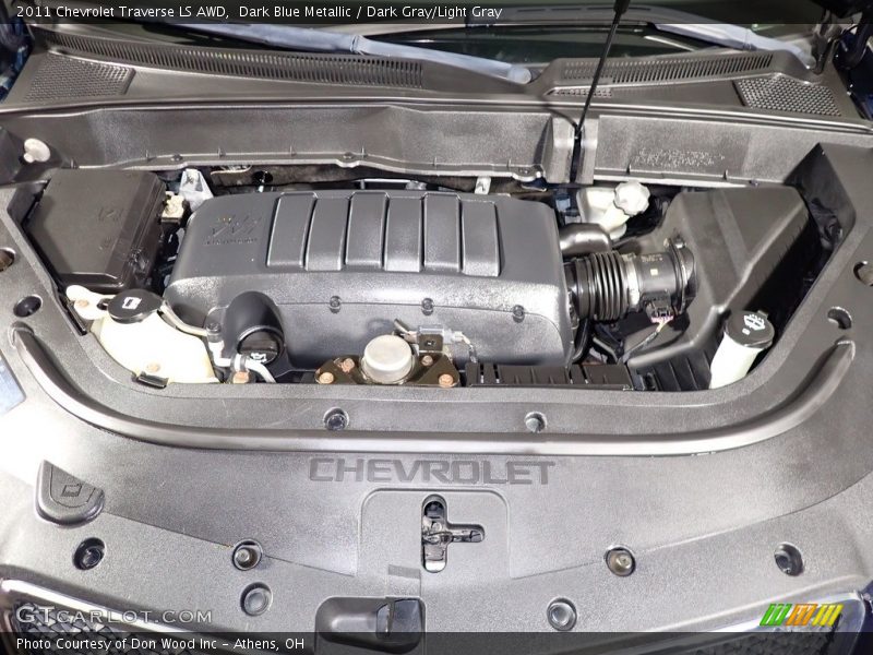 Dark Blue Metallic / Dark Gray/Light Gray 2011 Chevrolet Traverse LS AWD