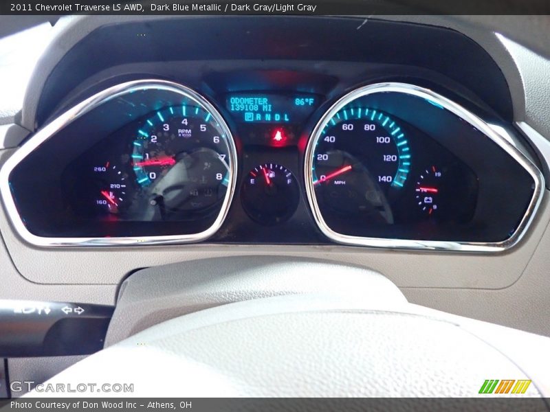 Dark Blue Metallic / Dark Gray/Light Gray 2011 Chevrolet Traverse LS AWD