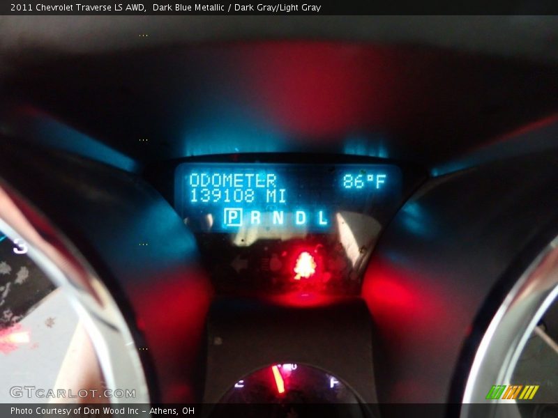 Dark Blue Metallic / Dark Gray/Light Gray 2011 Chevrolet Traverse LS AWD
