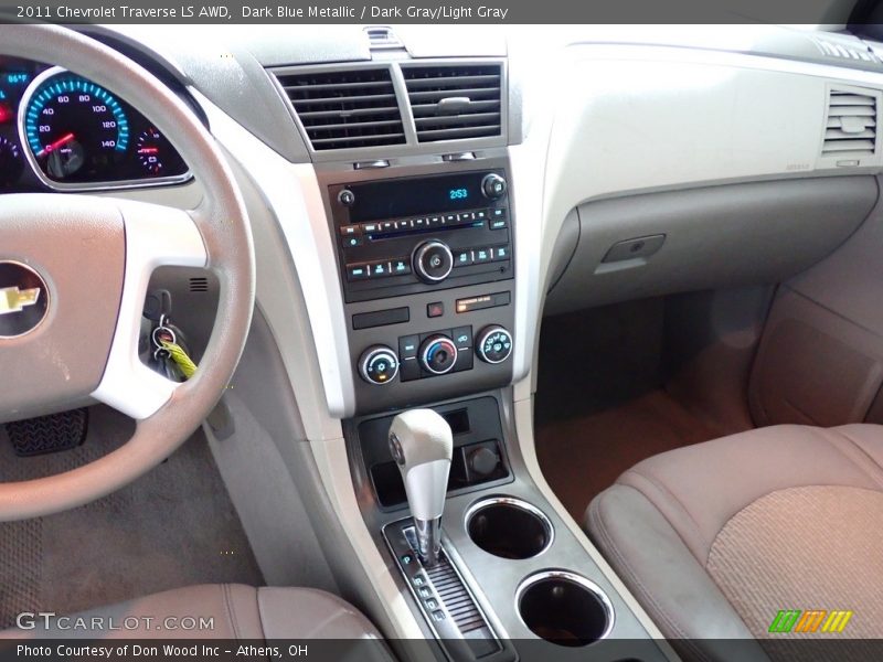 Dark Blue Metallic / Dark Gray/Light Gray 2011 Chevrolet Traverse LS AWD